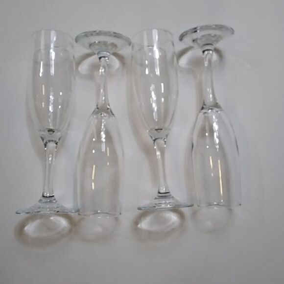 Of 4 Clean Glass Champagne Fruit Glass Vintage - Picture 3 of 5